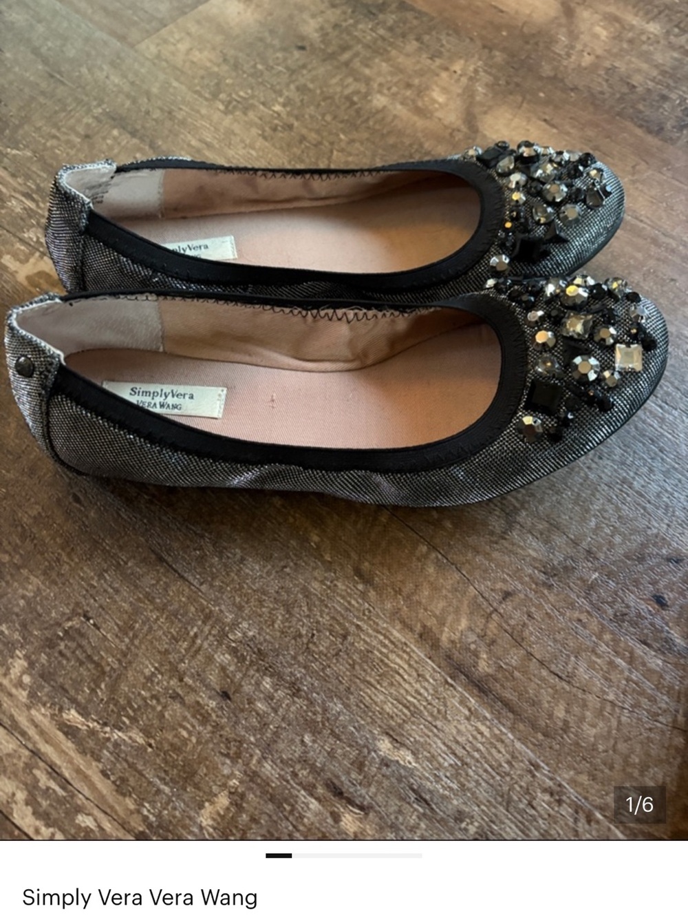 Black Embellished Ballet Flats